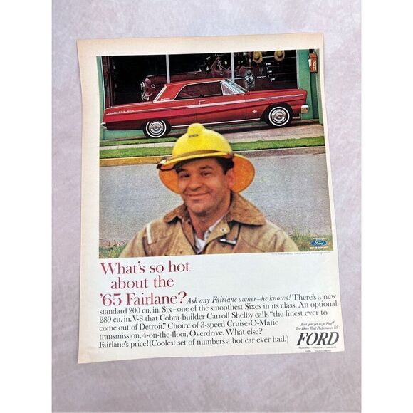 Vintage Print Advertisement Ad 1965 Ford Fairlane 500 Sports Coupe Print Ad - Picture 1 of 6